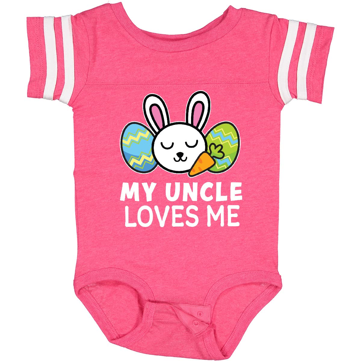 My Uncle Loves Me Bunny Easter Baby Bodysuit - Cute Easter Outfit