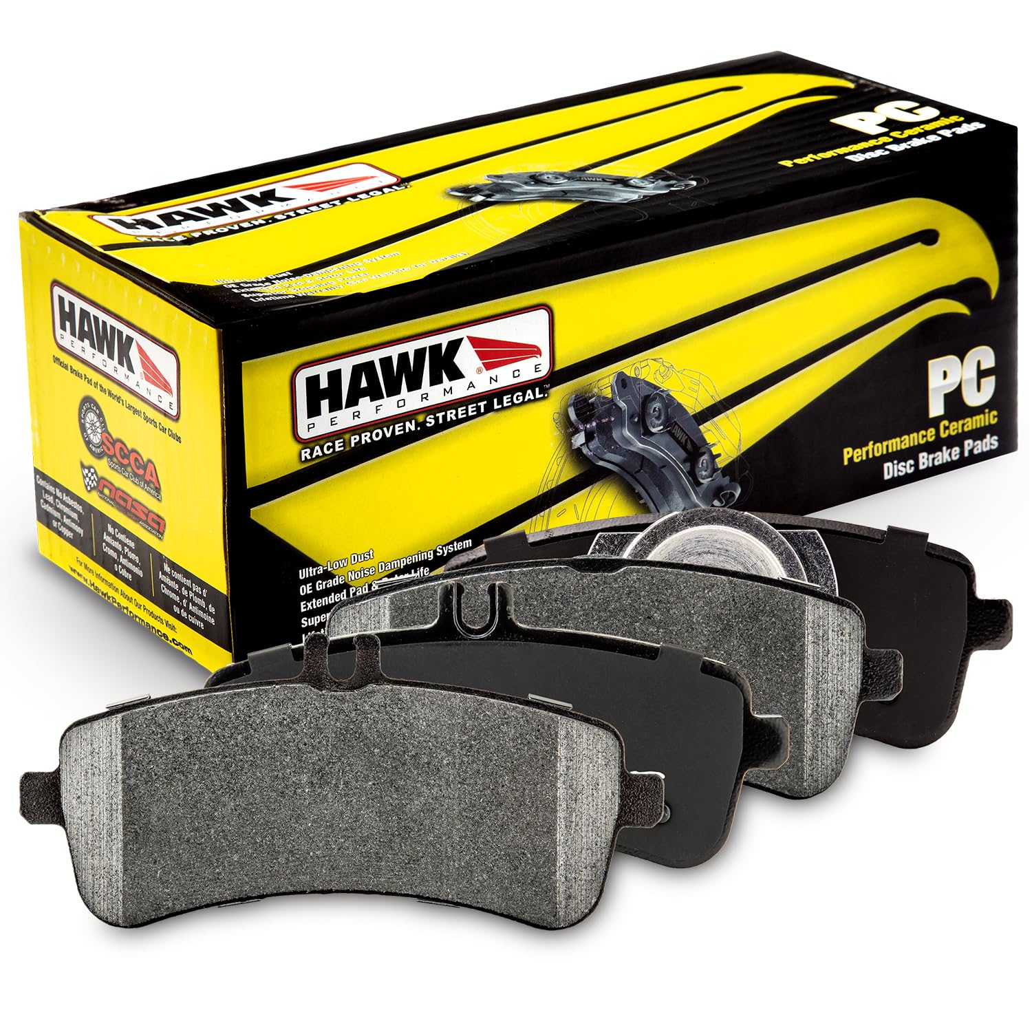 Hawk HB830Z.667 Brake Pads - High Performance Ceramic Brake Pads for Smooth & Quiet Stopping | Perfect for Daily Commuting, City Driving & Highway Use