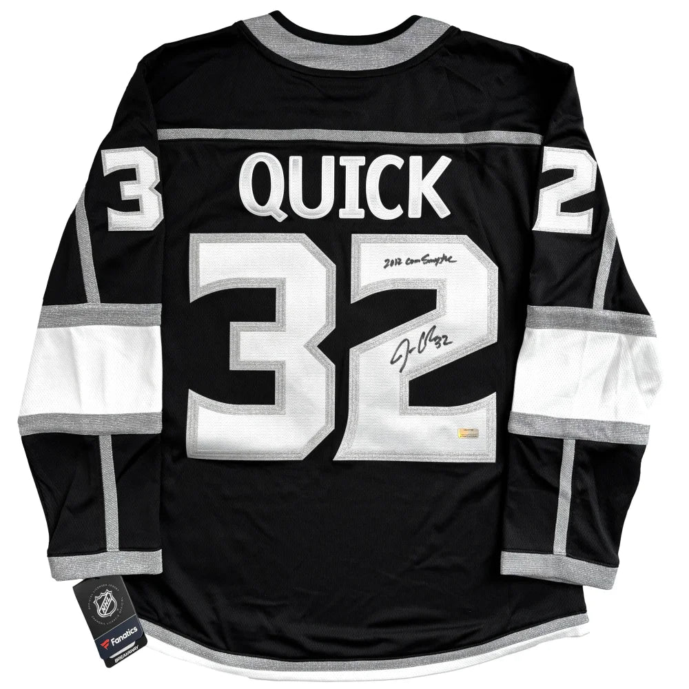 Jonathan Quick Autographed LA Kings 2012 Stanley Cup Jersey with Conn Smythe Inscription - IGM Certified COA - Perfect for Hockey Collectors & Kings Fans Display