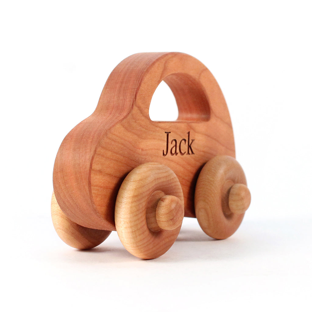 Love Bug Wooden Toy Car - Eco-Friendly Handmade Wooden Toy for Kids, Perfect for Pretend Play & Early Learning - Great Gift for Toddlers & Preschoolers
