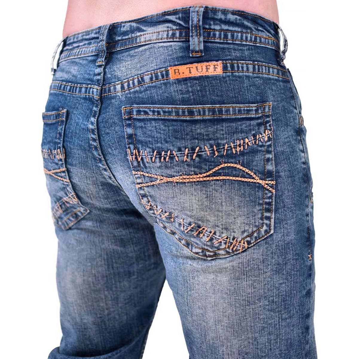 Men's Western Bootcut Jeans - B. Cruzn' Light Wash Denim for Cowboy Style & Casual Wear