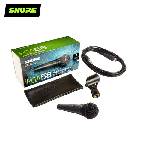 Shure PGA58 LC Cardioid Dynamic Vocal Microphone - Professional Studio & Live Performance Mic for Singers, Podcasters & Public Speakers