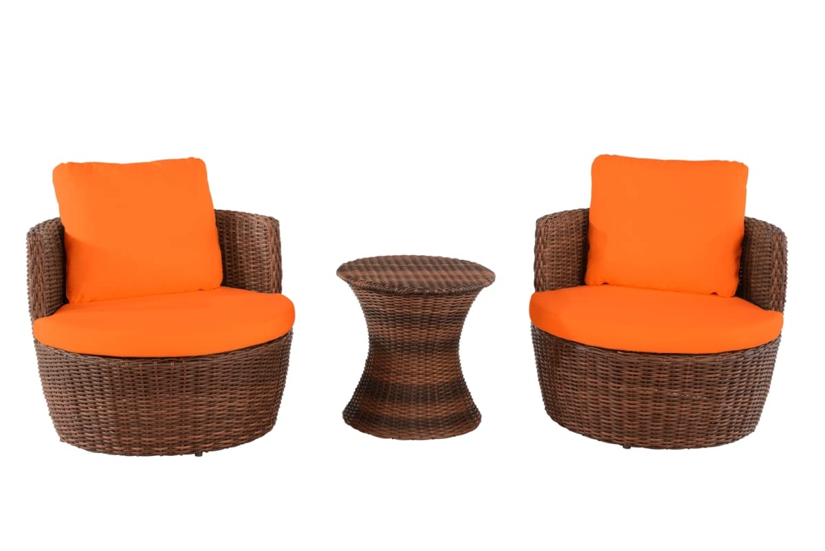2115SET3-DB-OR Romantic Collection Outdoor 3-Piece Bistro Set - Patio Dining Furniture for Garden, Balcony & Backyard - Perfect for Coffee, Tea & Relaxing Outdoors