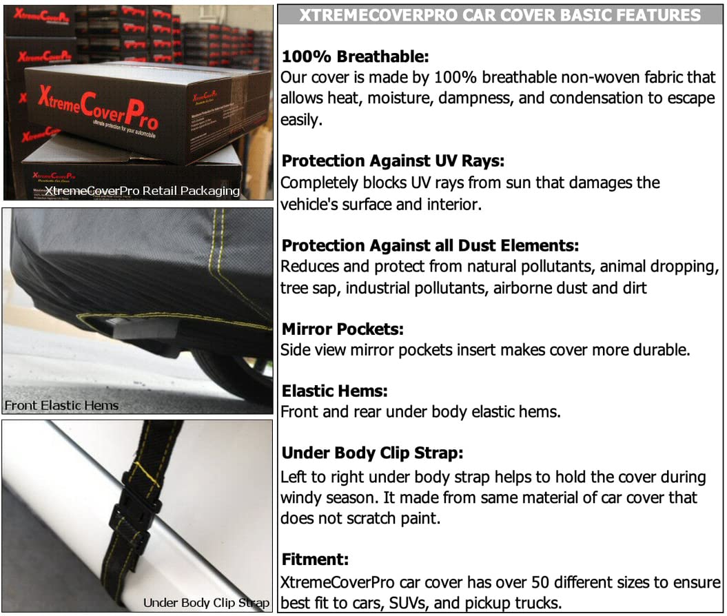2021-2025 Toyota Camry Car Cover - XTREMECOVERPRO Gold Series Waterproof Outdoor Protection (Black) - All Weather Dust & UV Resistant for Garage & Outdoor Parking