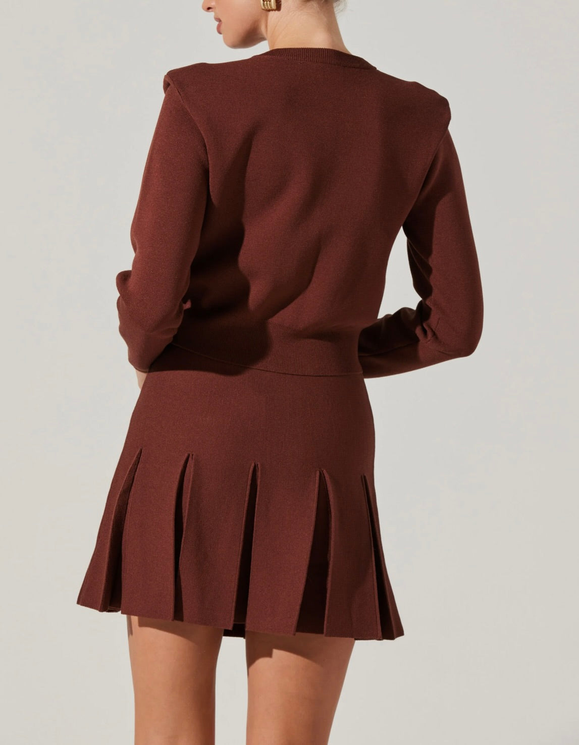 Denisa Faux Pearl Button Cardigan for Women - Elegant Mulberry Knit Sweater for Office, Date Night & Fall Layering