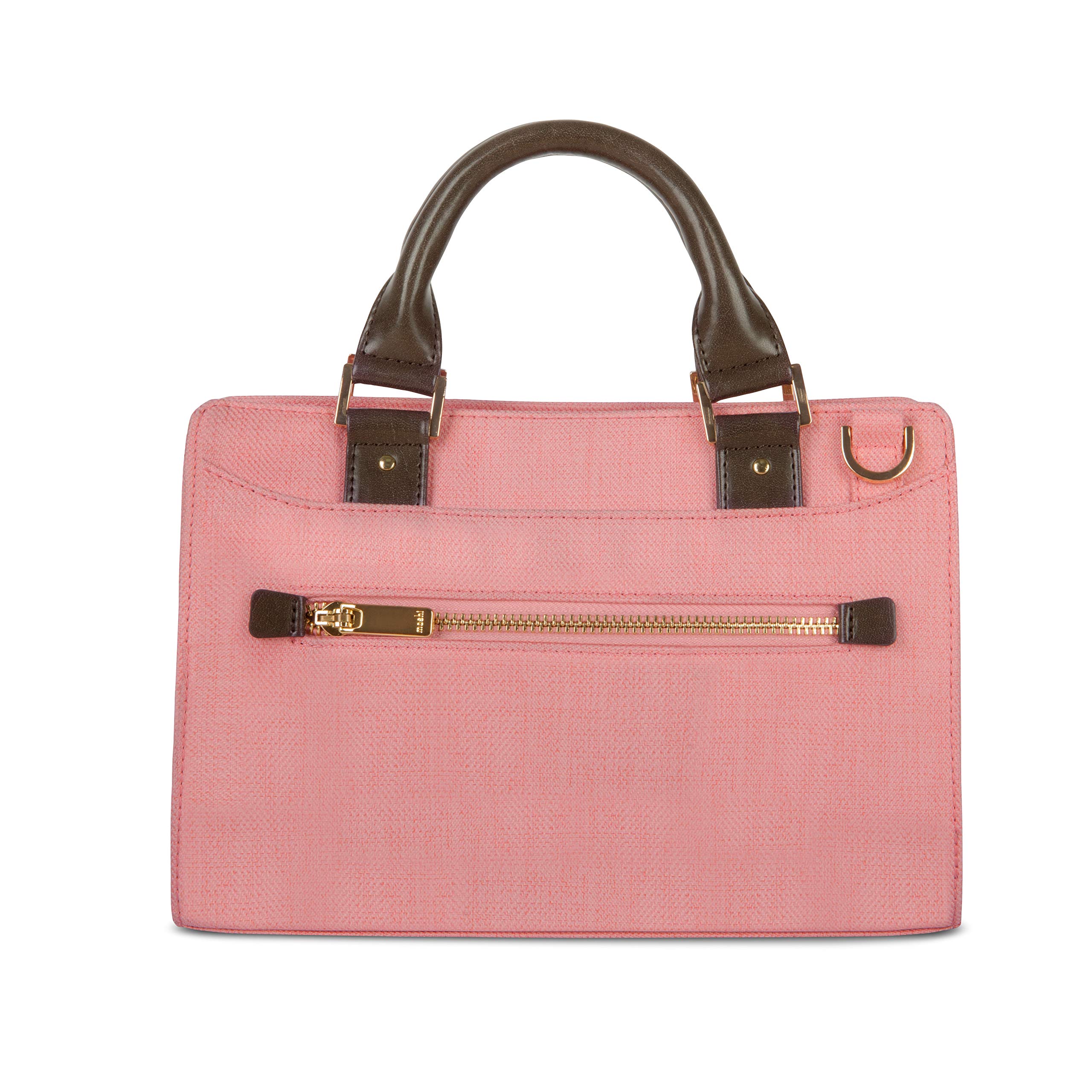 Moshi Lula Crossbody Nano Bag Mini Handbag for Women - Compact & Stylish Coral Pink Purse for Everyday Use, Travel & Shopping