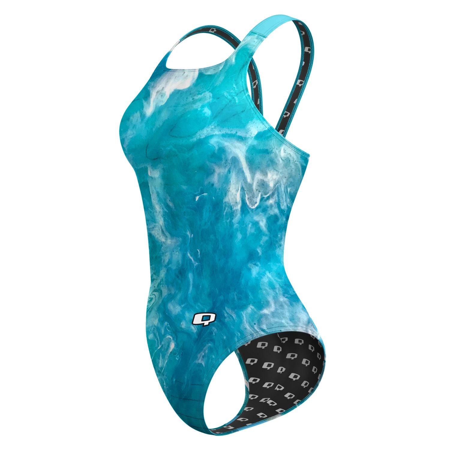 Ocean Topo Classic Strap Swimsuit - Women's High Waisted Bathing Suit for Beach & Pool - Perfect for Swimming, Surfing and Summer Vacations