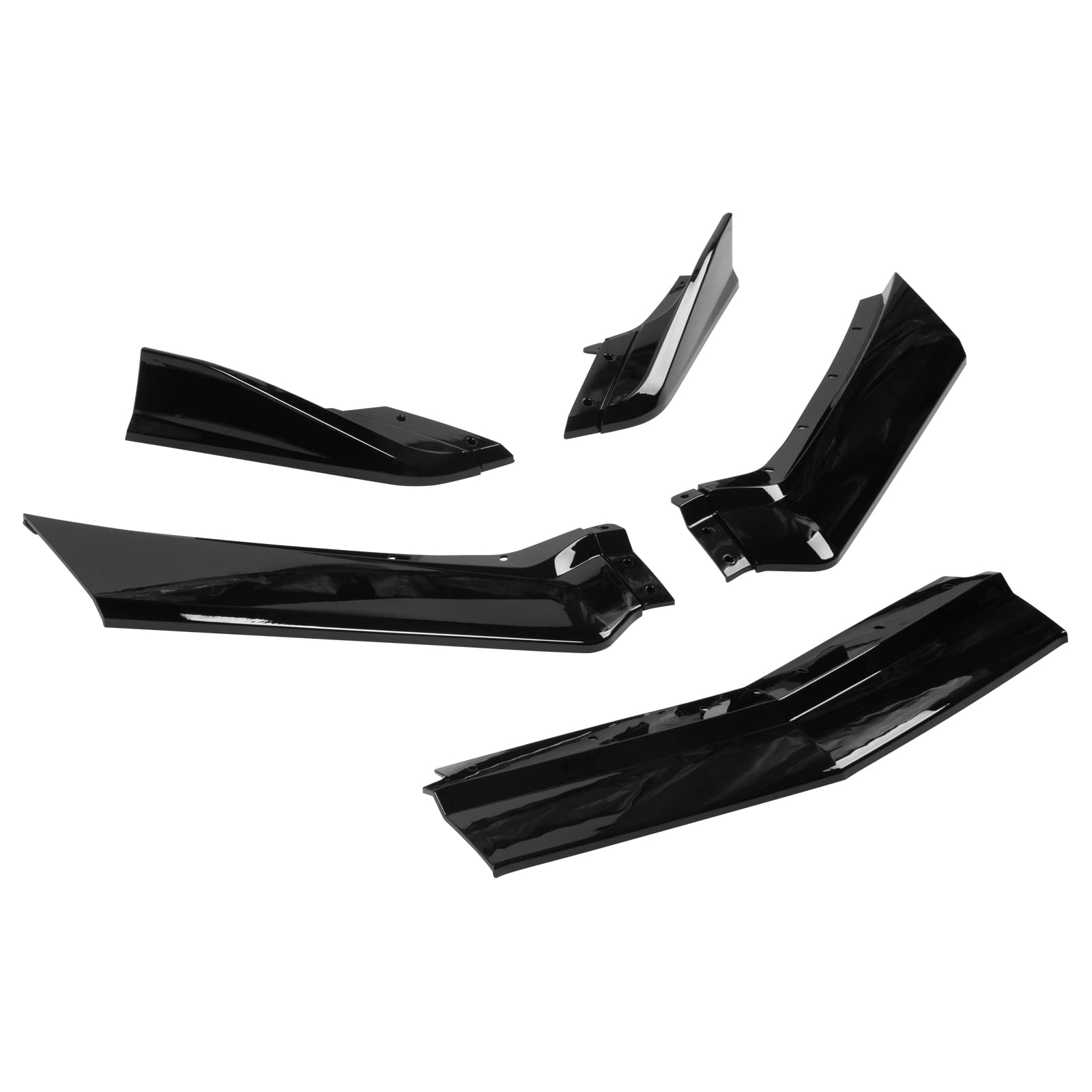FREEMOTOR802 Gloss Black Front Bumper Lip Splitter for 2020-2025 Chevy Corvette C8 Stingray & Z51 | ABS Air Dam Lower Chin Spoiler Body Kit Replacement (5-Piece Set) | Enhances Aerodynamics & Sporty Look for Street Racing & Car Shows