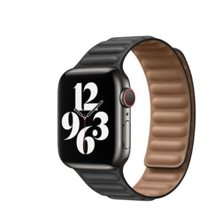 Premium HOCO Genuine Leather Magnetic Link Band for Apple Watch Series 1-9 & SE, 42/44/45/49mm - Stylish & Secure Fit for Workouts, Office & Everyday Wear