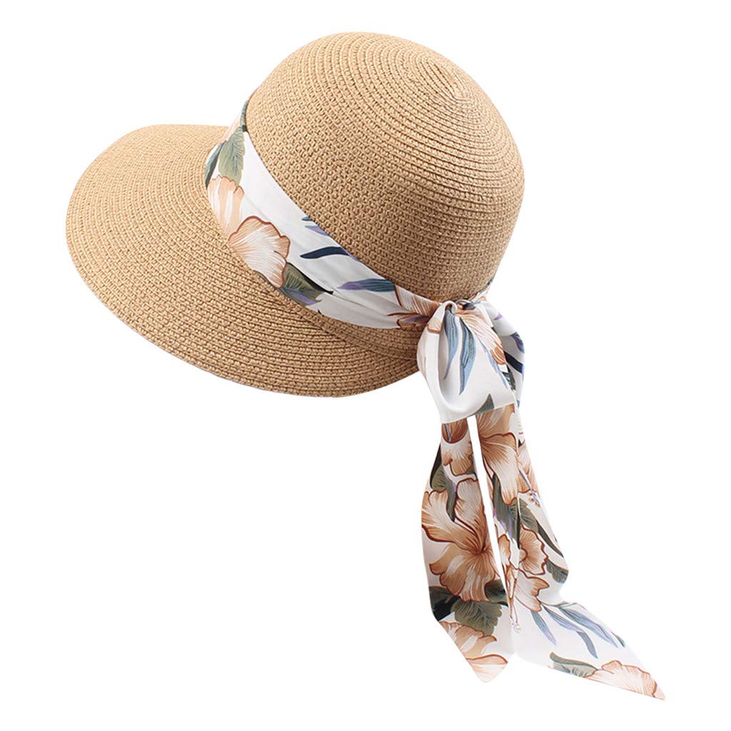 Women's Sun Straw Hat - Foldable Roll Up Floppy Beach Hat with UV UPF50 Protection - Perfect for Summer Vacations, Beach Trips, and Outdoor Activities