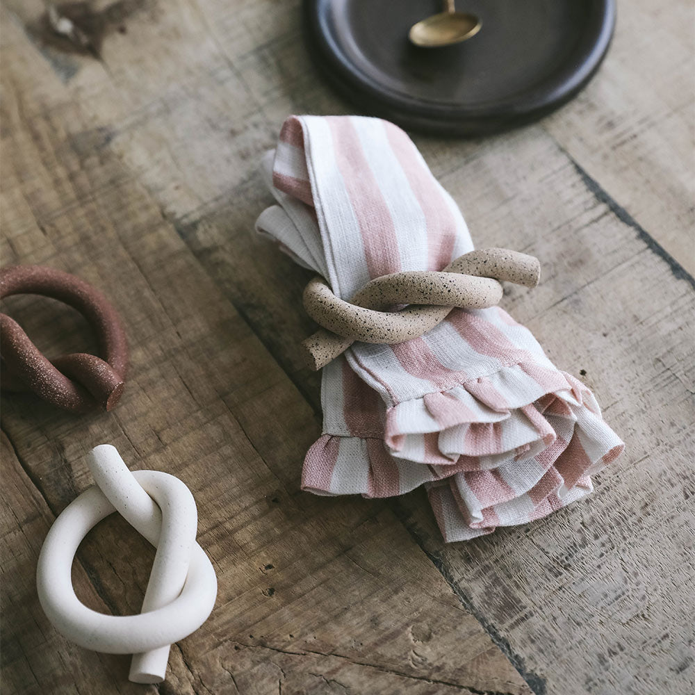 Elegant Ceramic Napkin Ring Knot - Perfect for Wedding, Dinner Party, and Holiday Table Decor
