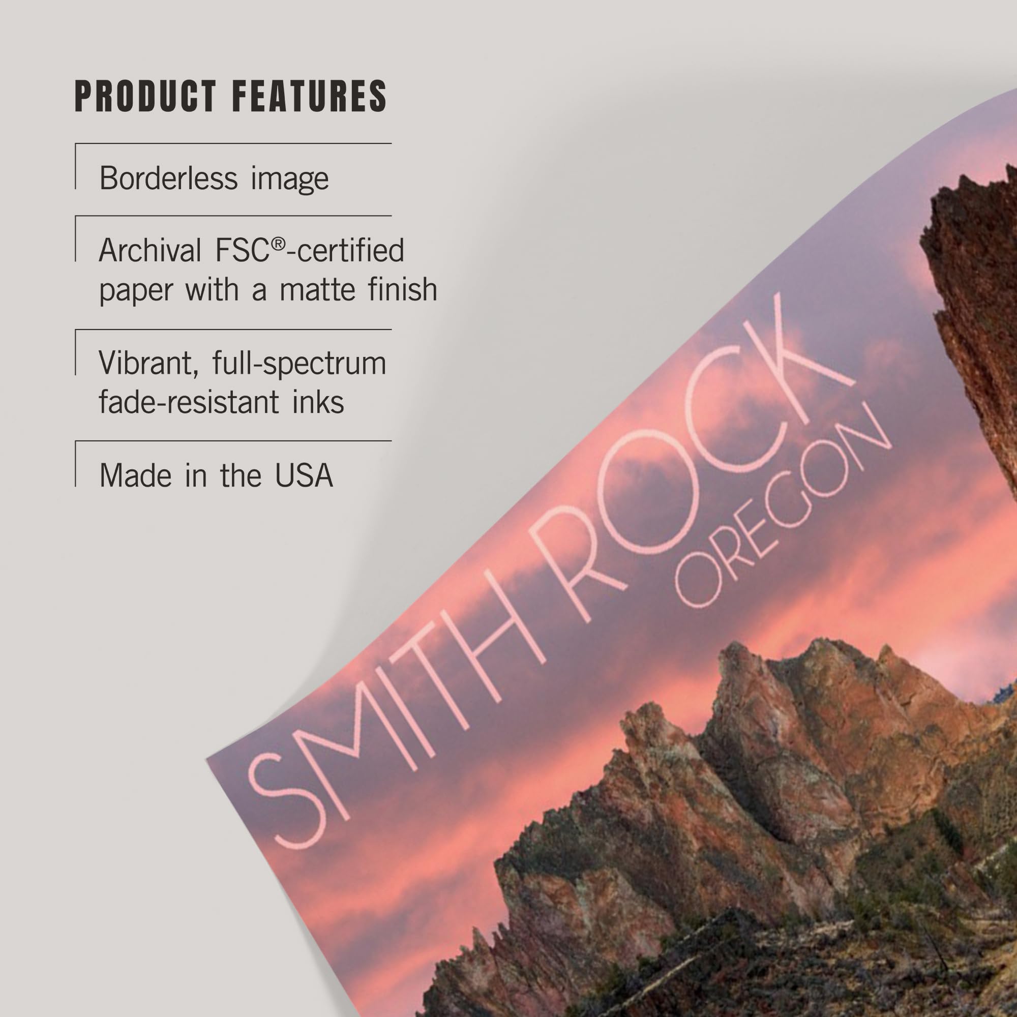 Lantern Press 16x24 Inch Giclee Art Print Wall Decor - Oregon Smith Rock Landscape Painting - Perfect for Living Room, Bedroom & Office Decor