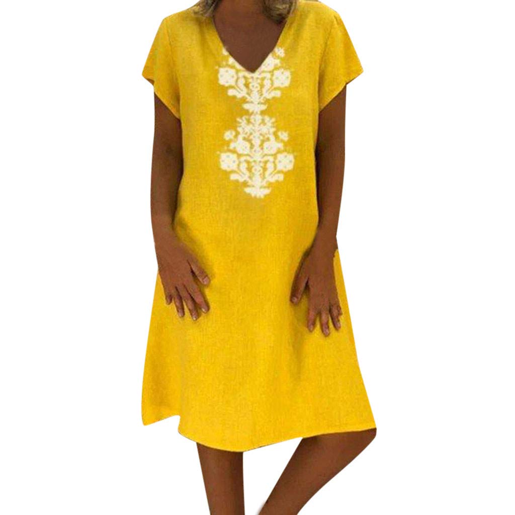 TOPUNDER Women's Summer Cotton T-Shirt Dress - Casual Plus Size Flowy Dress for Women | Perfect for Beach, Vacation, and Everyday Wear