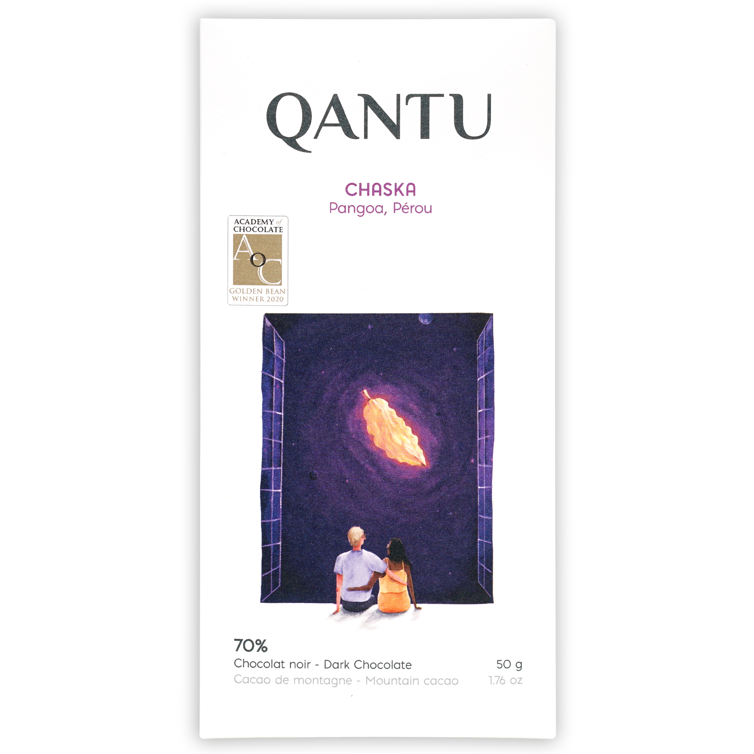 Qantu Chaska 70% Dark Chocolate Bar - Premium Organic Peruvian Cacao - Perfect for Gifts, Baking & Healthy Snacking