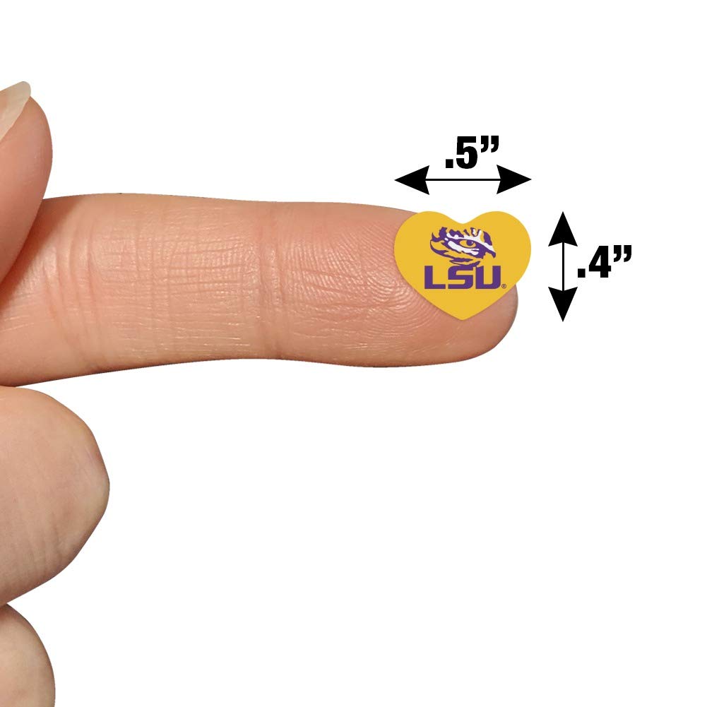 LSU Tiger Eye Yellow Heart Shaped Planner Stickers - Scrapbook & Craft Decorative Stickers for Bullet Journals, DIY Projects, and School Supplies