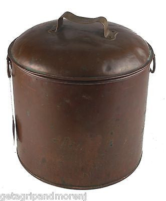 Antique Copper Cooking Pot with Lid by DH&M - Handcrafted Dutch Oven for Soups, Stews & Braising - Perfect for Stovetop & Oven Use