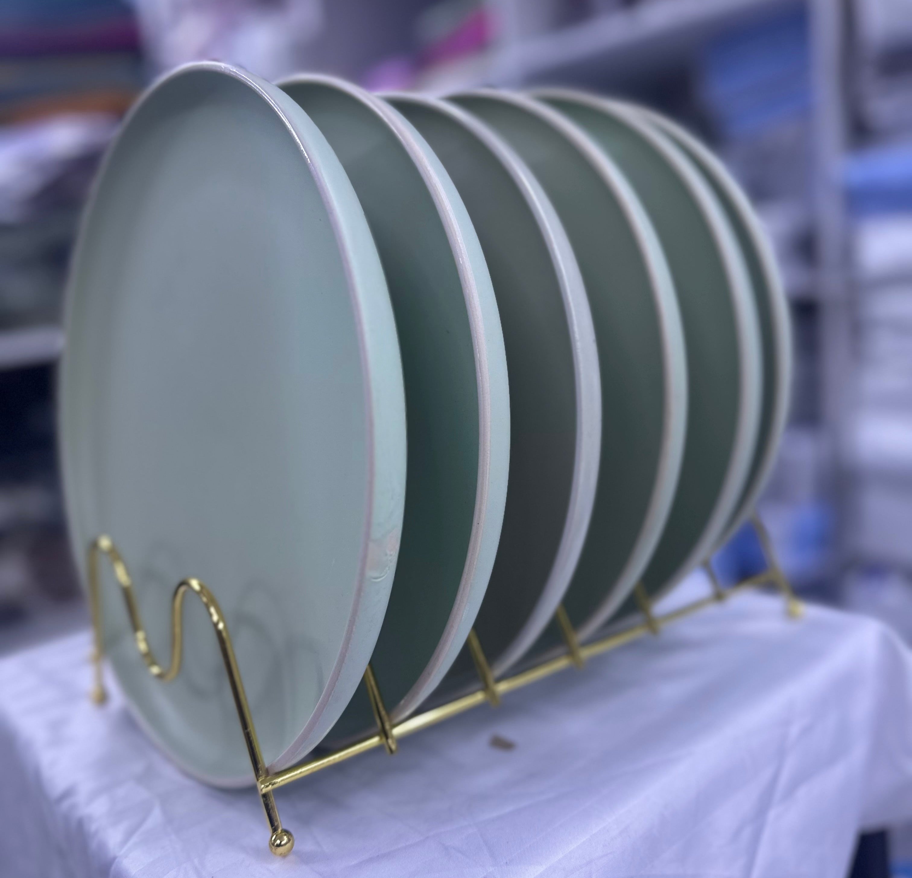 6-Piece Modern Dinner Plate Set - Elegant Porcelain Plates for Dining, Entertaining & Home Decor - Perfect for Restaurants, Weddings & Everyday Use