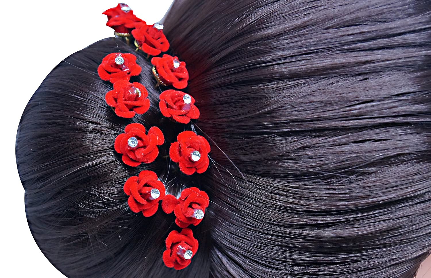 24 Pack FOK Red Rose Flower Decorative Juda Pins for Wedding, Bridal, Prom, Quinceañera - Elegant Boutonnieres for Formal Events & Special Occasions