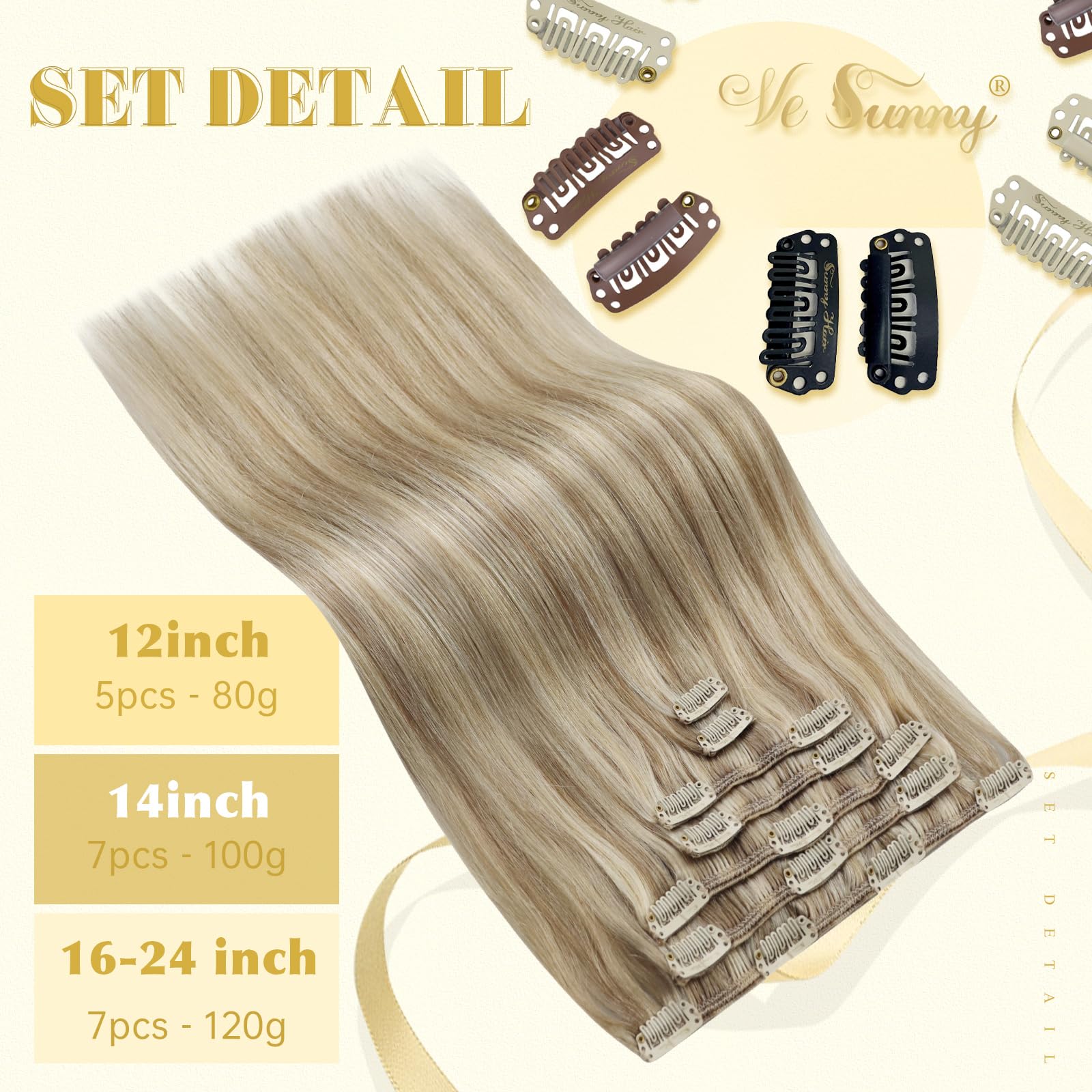 VeSunny Auburn Brown Clip-in Human Hair Extensions - Double Weft Remy Hair Extensions Color #33 (5Pcs 70g 10Inch) for Women - Brazilian Virgin Hair for Volume & Length - Perfect for Parties, Weddings & Daily Styling