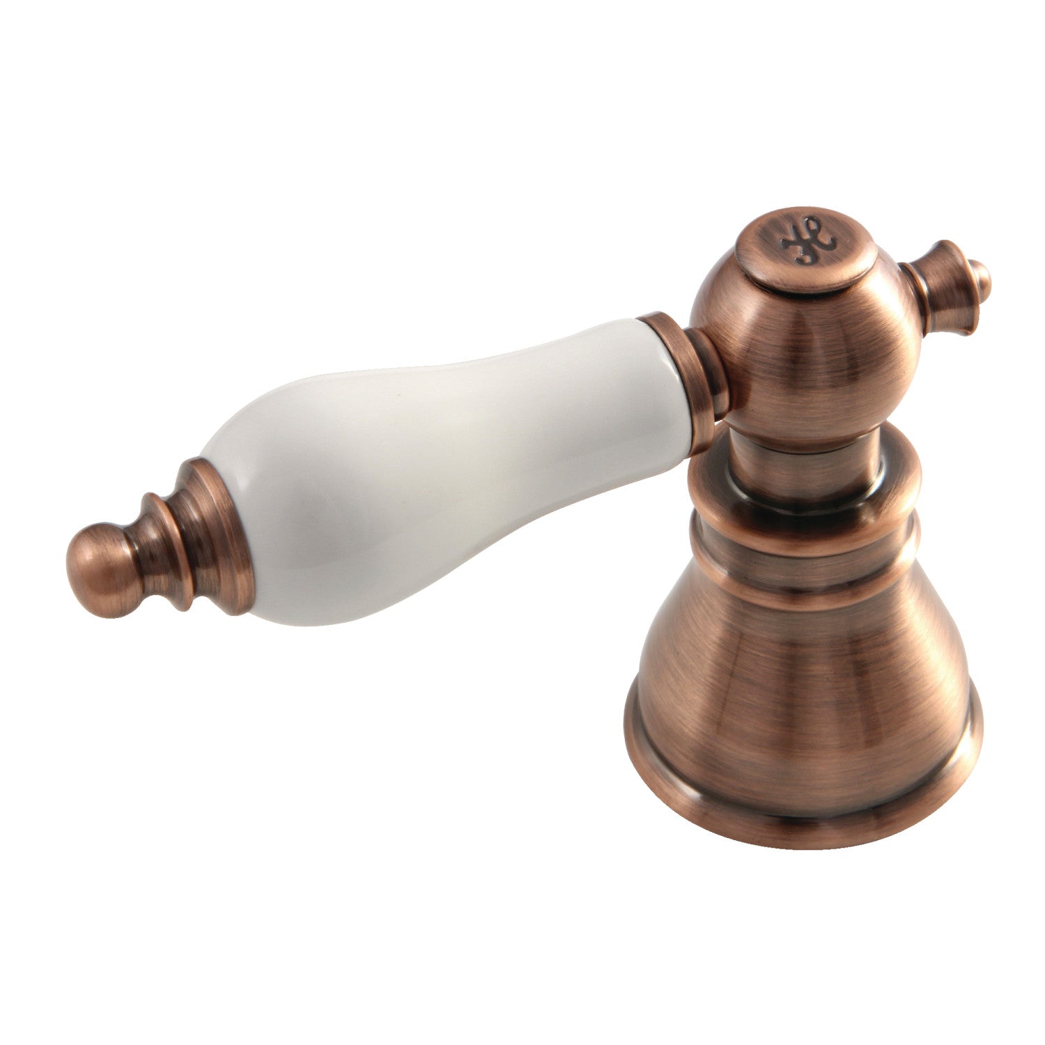 American Patriot FSCH197APLACH Porcelain Lever Handle - Hot Side, Antique Copper Finish for Bathroom & Kitchen Faucet Replacement - Perfect for Vintage Home Decor