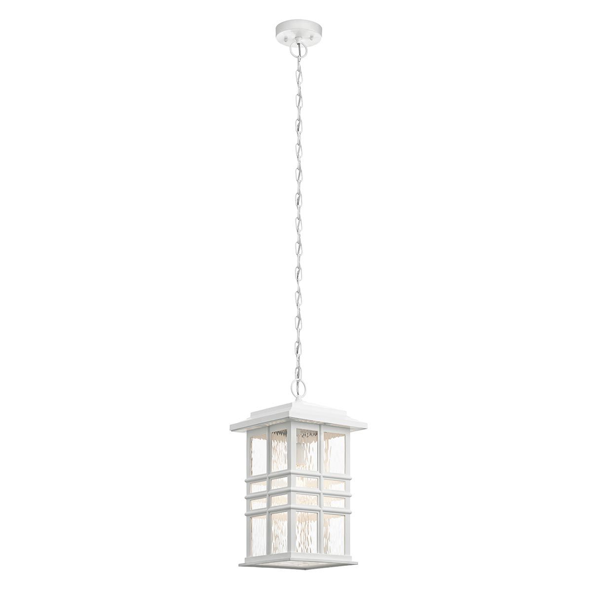 Beacon Square 1 Light Outdoor Chain Lantern - Olde Bronze/White Finish, IP44 Waterproof, E27 Socket - Perfect for Porch, Patio, and Garden Lighting