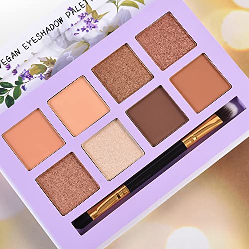ONLYBETTER 8-Shade Neutral Eyeshadow Palette - Matte & Shimmer Nude Makeup Kit for Everyday Wear, Party & Special Occasions