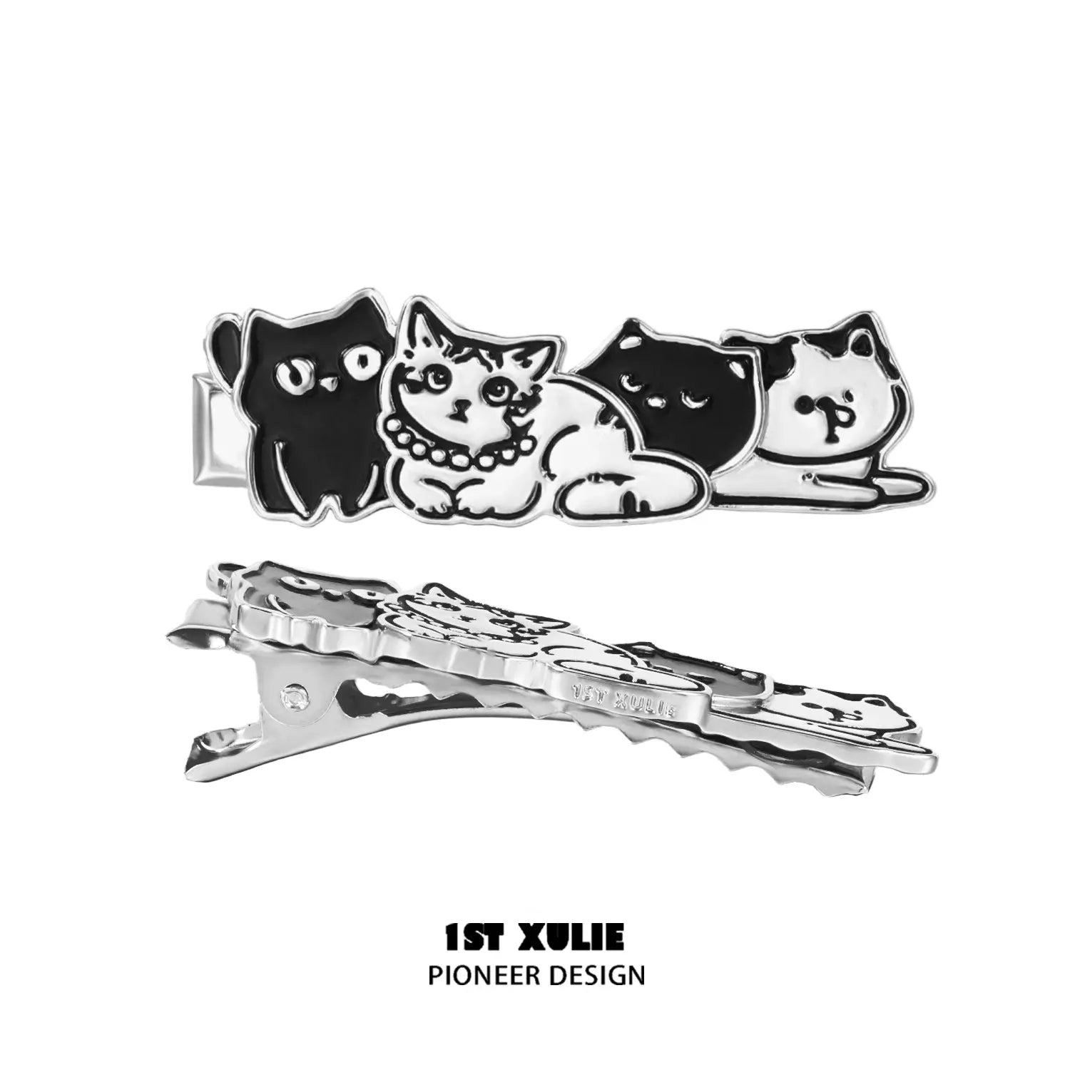 Graffiti Kitten 18K Gold Plated Hair Clips for Women - Cute Cat Hair Accessories for Girls, Teens & Adults - Perfect for Parties, Weddings & Everyday Styling