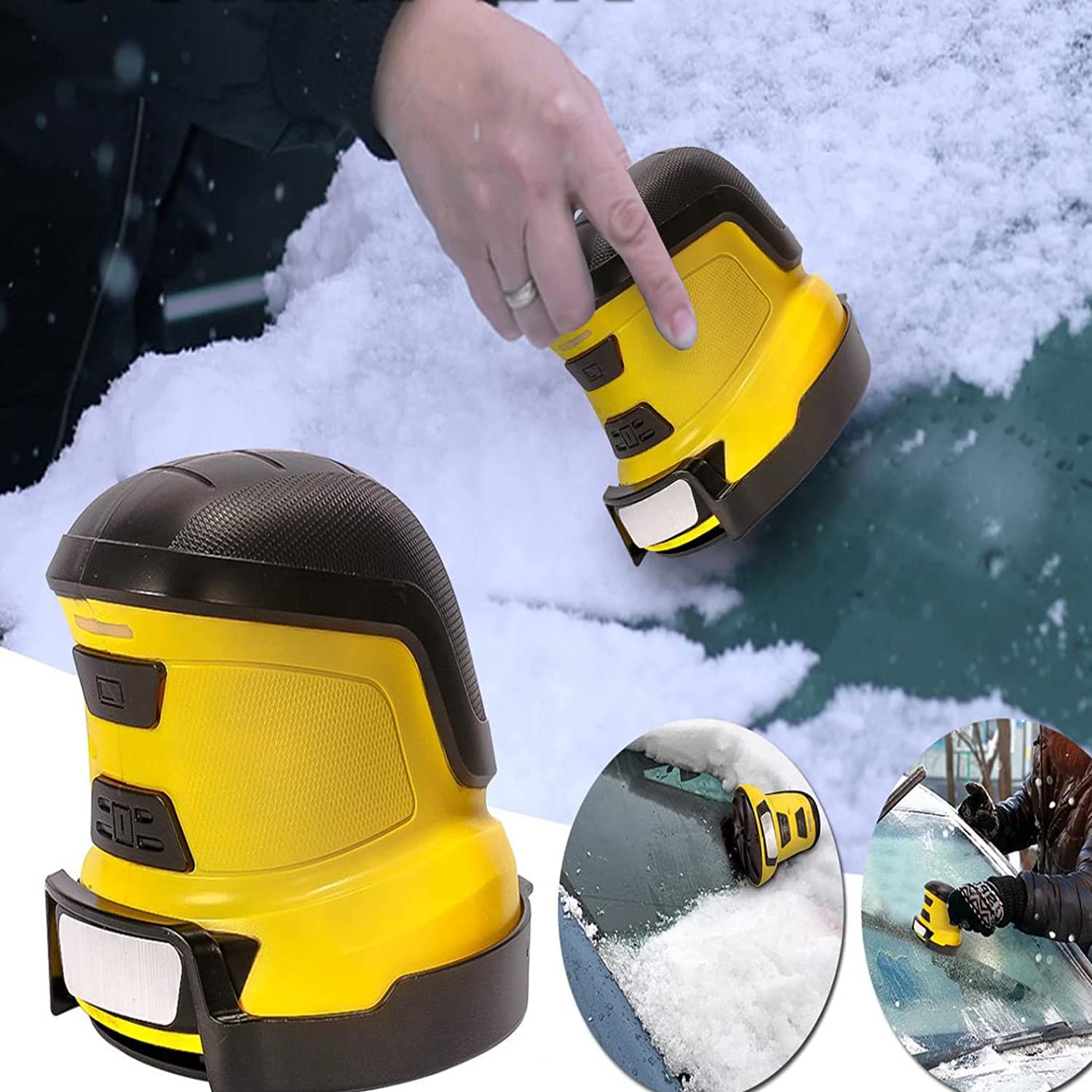 Electric Car Ice Scraper with Heated Blade - Battery Powered Snow & Ice Remover for Windshield with USB Charger | Winter Car Accessories for Snowy Weather & Frost Protection | Perfect for Trucks, SUVs & Sedans