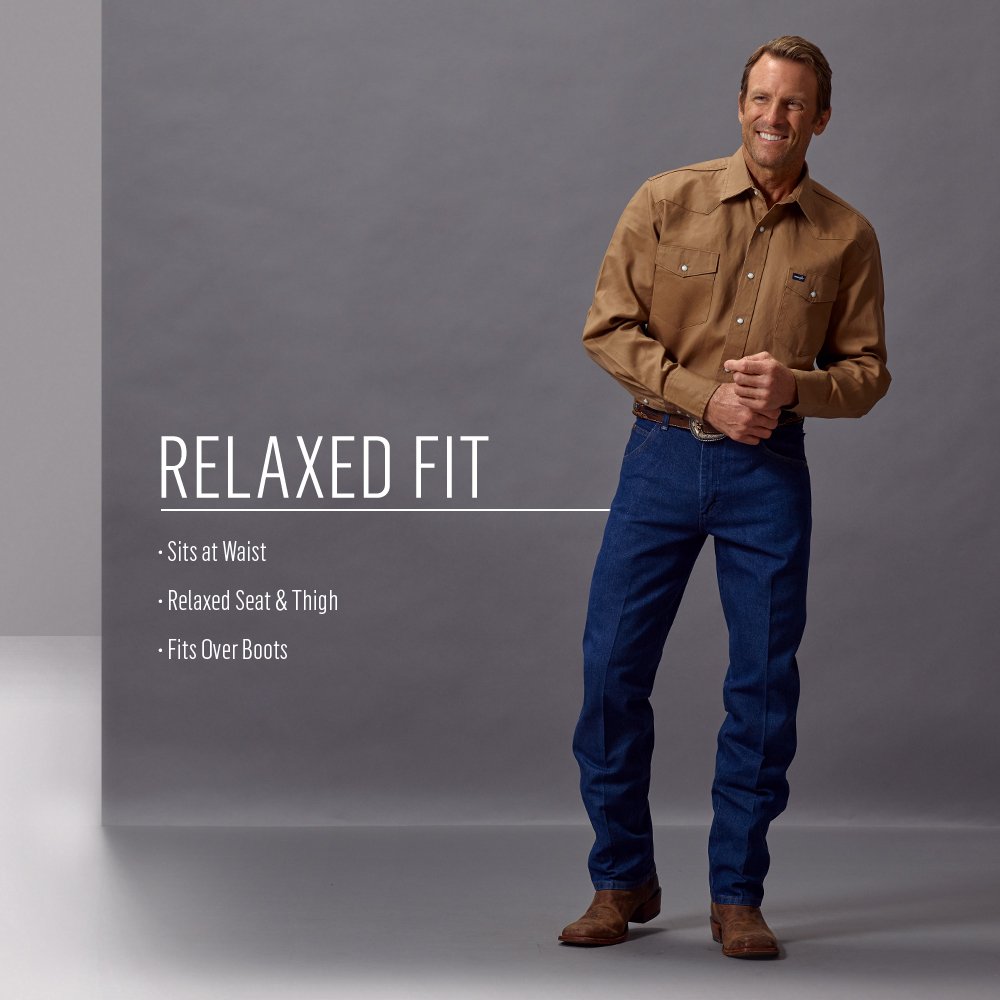Wrangler Men's Cowboy Cut Relaxed Fit Jeans - Classic Denim Pants for Casual Wear, Work & Outdoor Activities