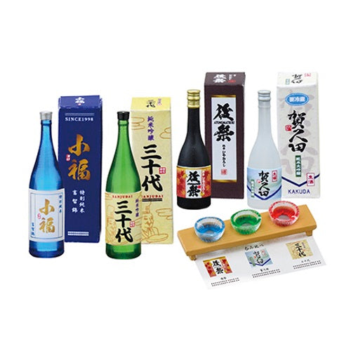 Fujimaru Sake Miniature Bottle Set - Japanese Dollhouse Accessories for 1/12 Scale Miniature Scenes, Perfect for DIY Crafts and Collectors