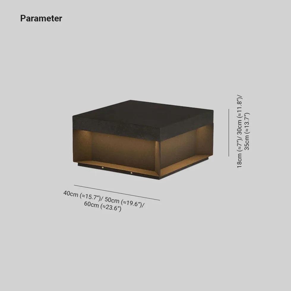 Modern Black Outdoor Square Pillar Lights - Waterproof LED Landscape Lighting for Patio, Garden, Pathway, and Driveway