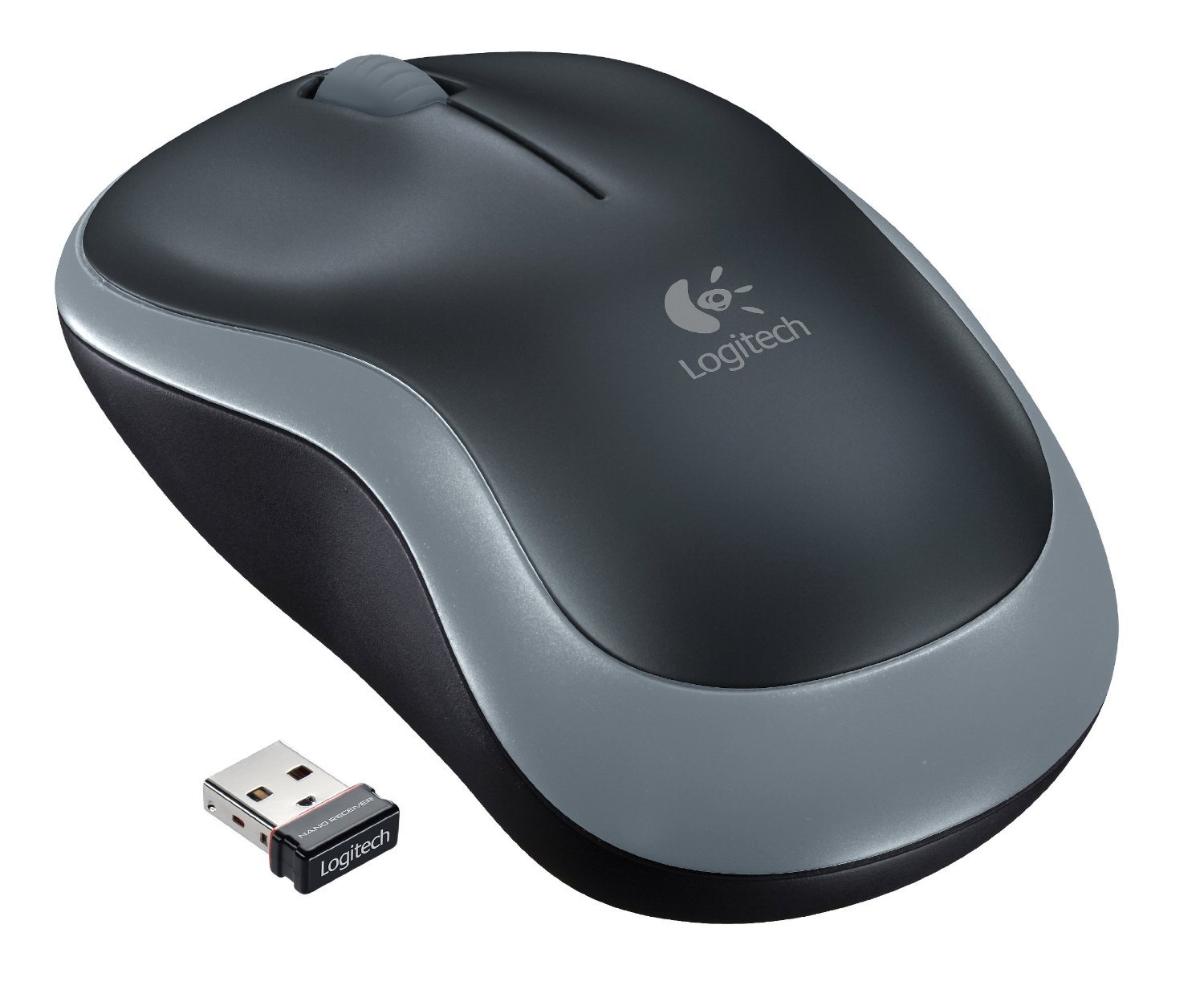 Logitech M185 Wireless Mouse - Black & Red, 2.4GHz USB Receiver, 12-Month Battery Life for Laptop, PC, Mac - Perfect for Office, Home, Gaming & Travel