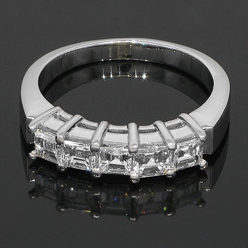 14K White Solid Gold Women's Five Stone Diamond Anniversary Band Ring - 1.50 Carat Total Weight - Perfect for Wedding, Engagement & Anniversary Gifts
