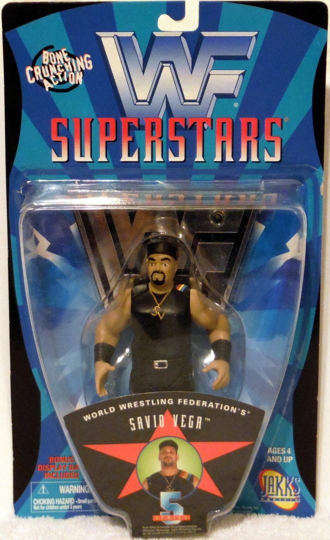 Vintage 1997 WWF Jakks Pacific Superstars Series 5 Savio Vega Wrestling Action Figure - Collectible Toy for WWF Fans & Wrestling Memorabilia Collectors - Perfect for Display, Gifts, and Nostalgic Play