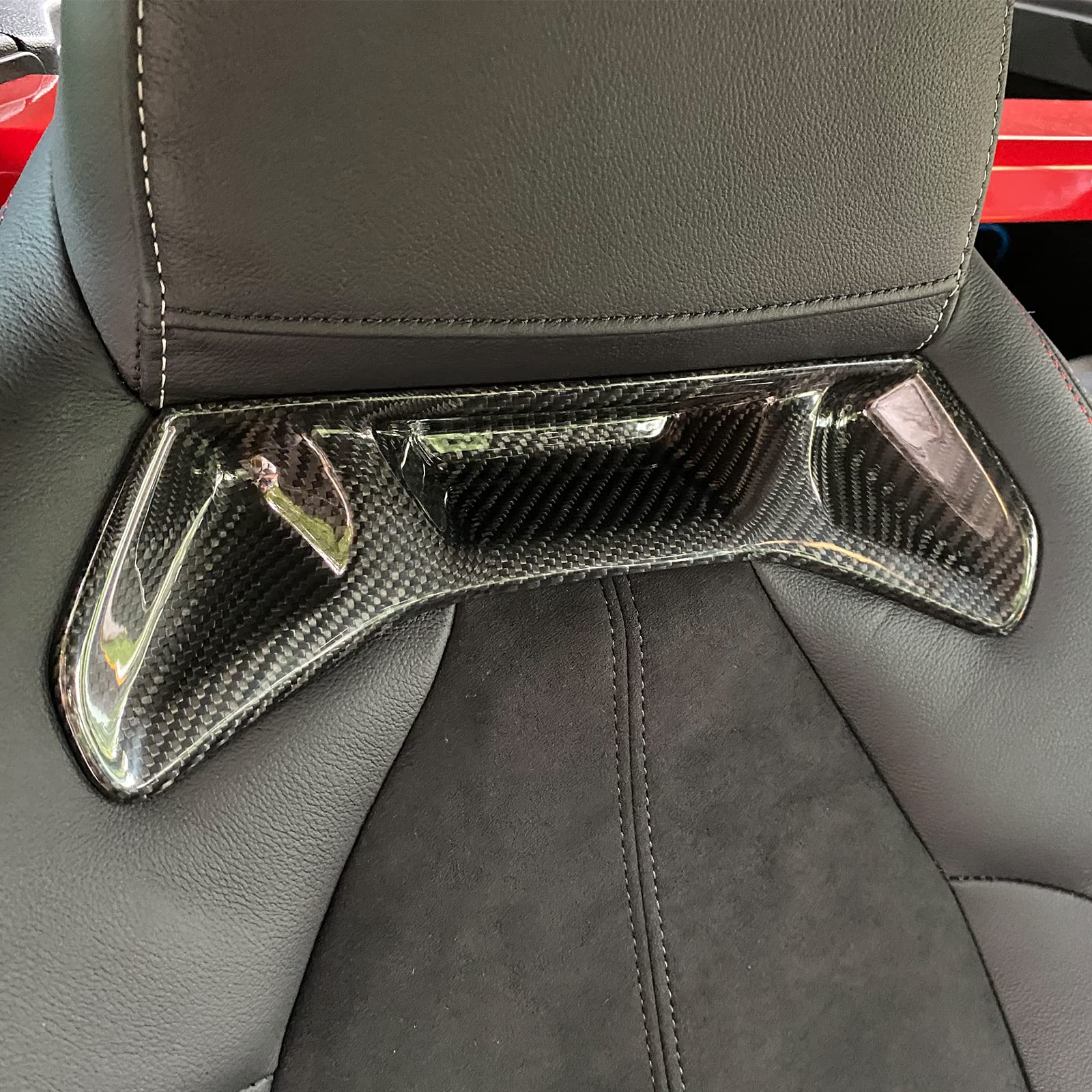 Toyota Supra GR A90 A91 MK5 Carbon Fiber Seat Backrest Cover (2018-2024) - 2-Piece Black Interior Trim Set | Real Carbon Fiber Upgrade for Enhanced Style & Protection
