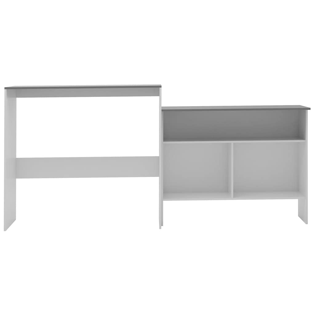 Rectangular Bistro Bar Table with 2 Interchangeable Table Tops (White & Gray) - 51.18