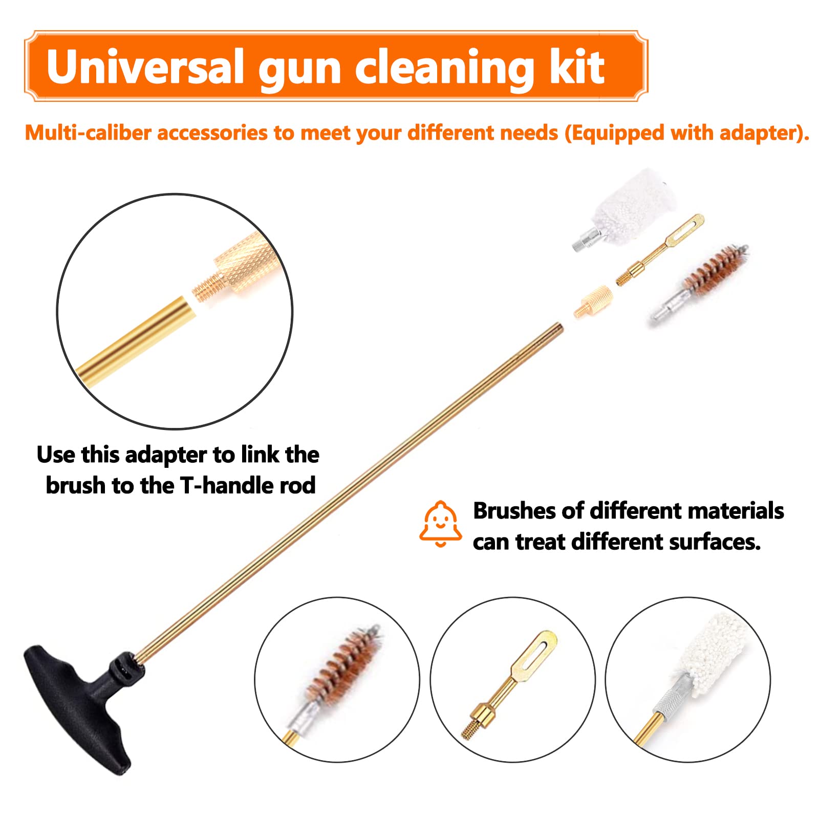Raiseek Universal Gun Cleaning Kit for Rifle, Pistol & Shotgun - All-in-One Gun Cleaning Supplies with Jags, Brushes & Cleaning Mat - Lightweight Organized Carrying Case Included - Perfect for Hunting, Shooting Range & Firearm Maintenance