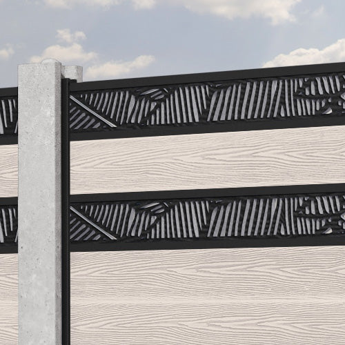 Classic Feather Split Screen Fence Panel - Mid Stone Color - Fits Existing Concrete Posts | Privacy Fencing for Backyard, Garden & Patio