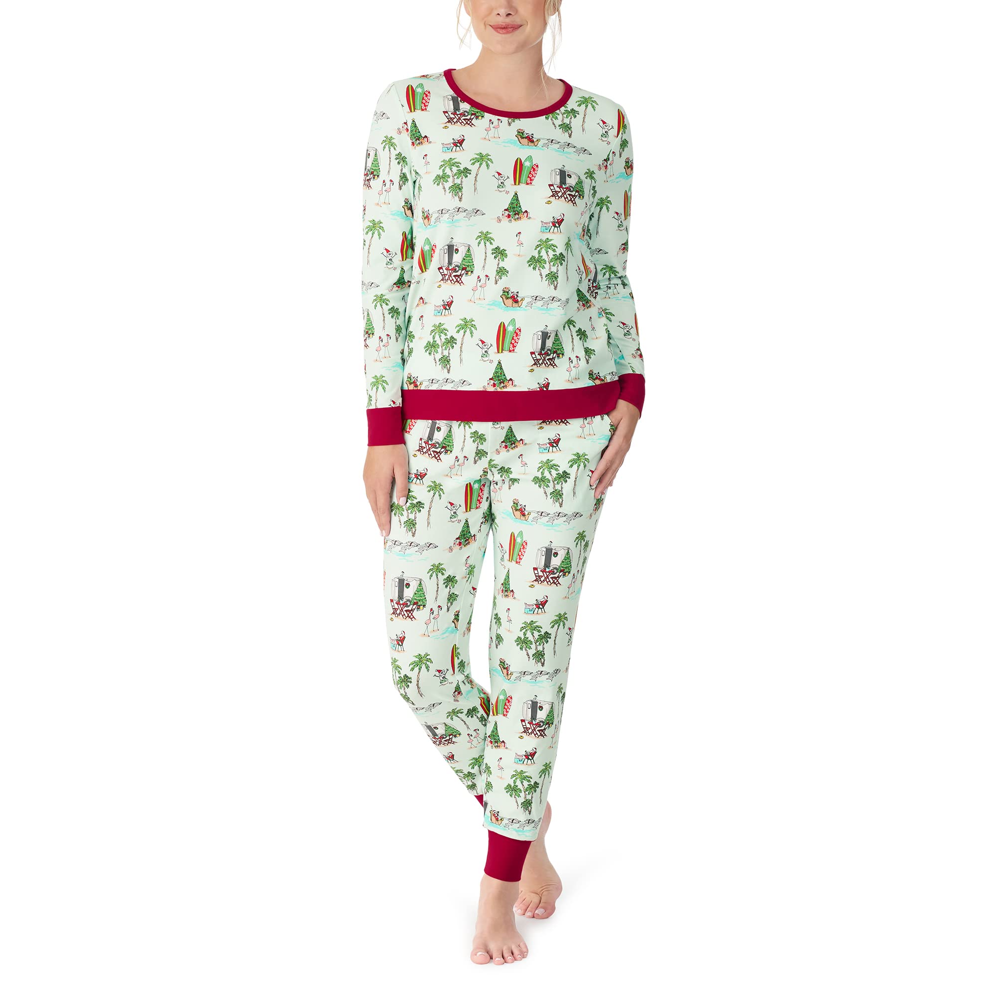 BedHead Pajamas Women's Long Sleeve Pullover & Joggers Set - Warm Wishes Fleece Lounge Wear - XL (US 16) - Cozy Winter Sleepwear & Home Outfit for Relaxing Evenings