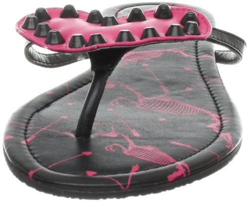 Iron Fist Women's Skellicorn Thong Sandals - Gothic Platform Flip Flops with Unique Skeleton Design for Summer, Beach, and Festival Outfits