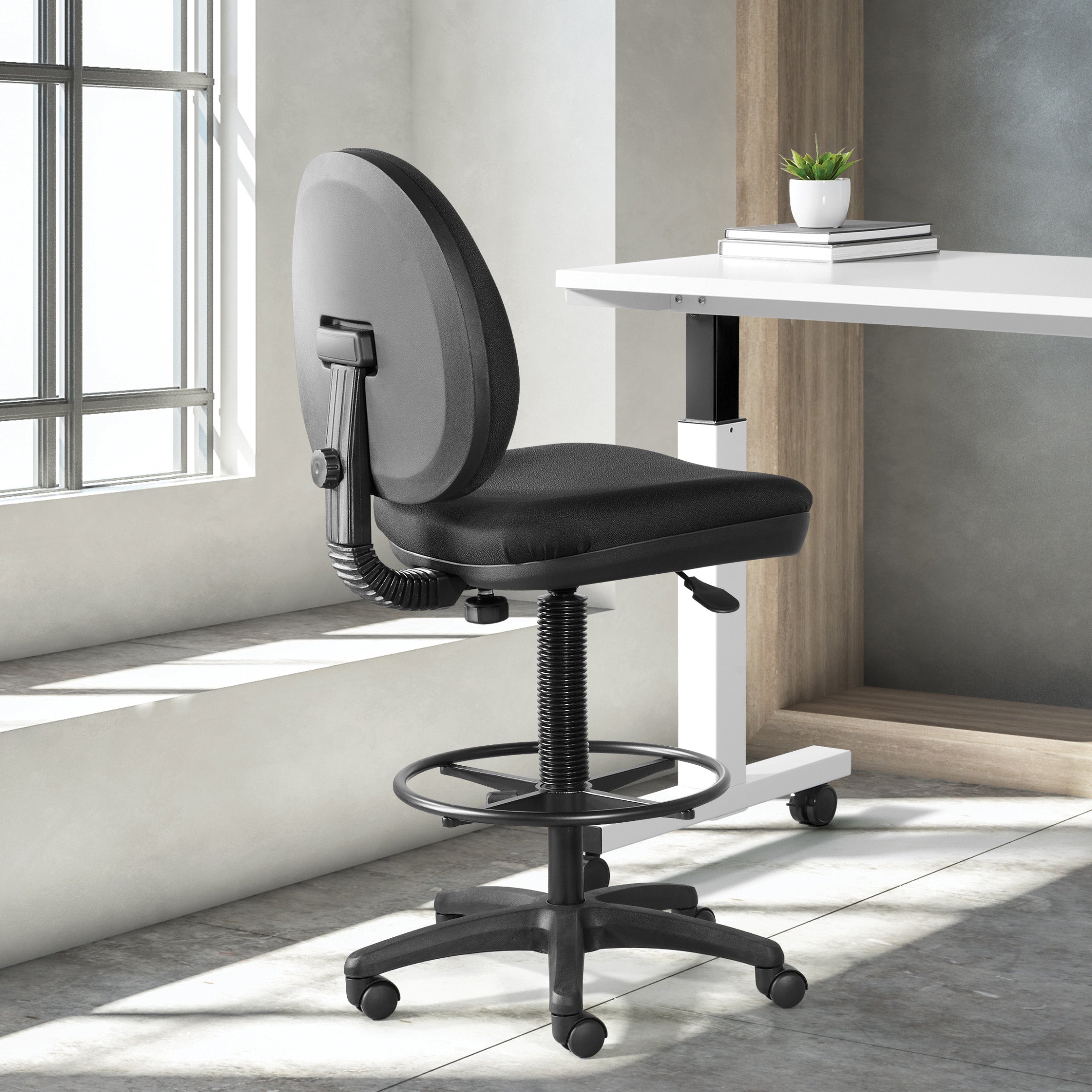 Ergonomic Drafting Chair with Sculptured Seat & Back Support - Adjustable Height Office Chair for Architects, Designers & Artists - Perfect for Drafting Tables, Studios & Home Offices