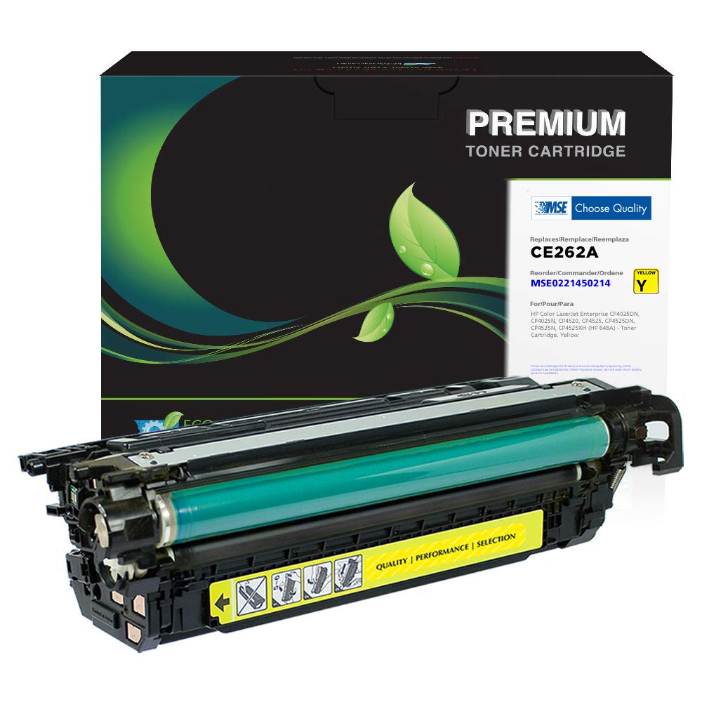 MSE Remanufactured Yellow Toner Cartridge Replacement for HP CE262A/HP 648A - High Yield Printing for Office & Home Use | Compatible with HP Color LaserJet Pro M252, MFP M277 Series