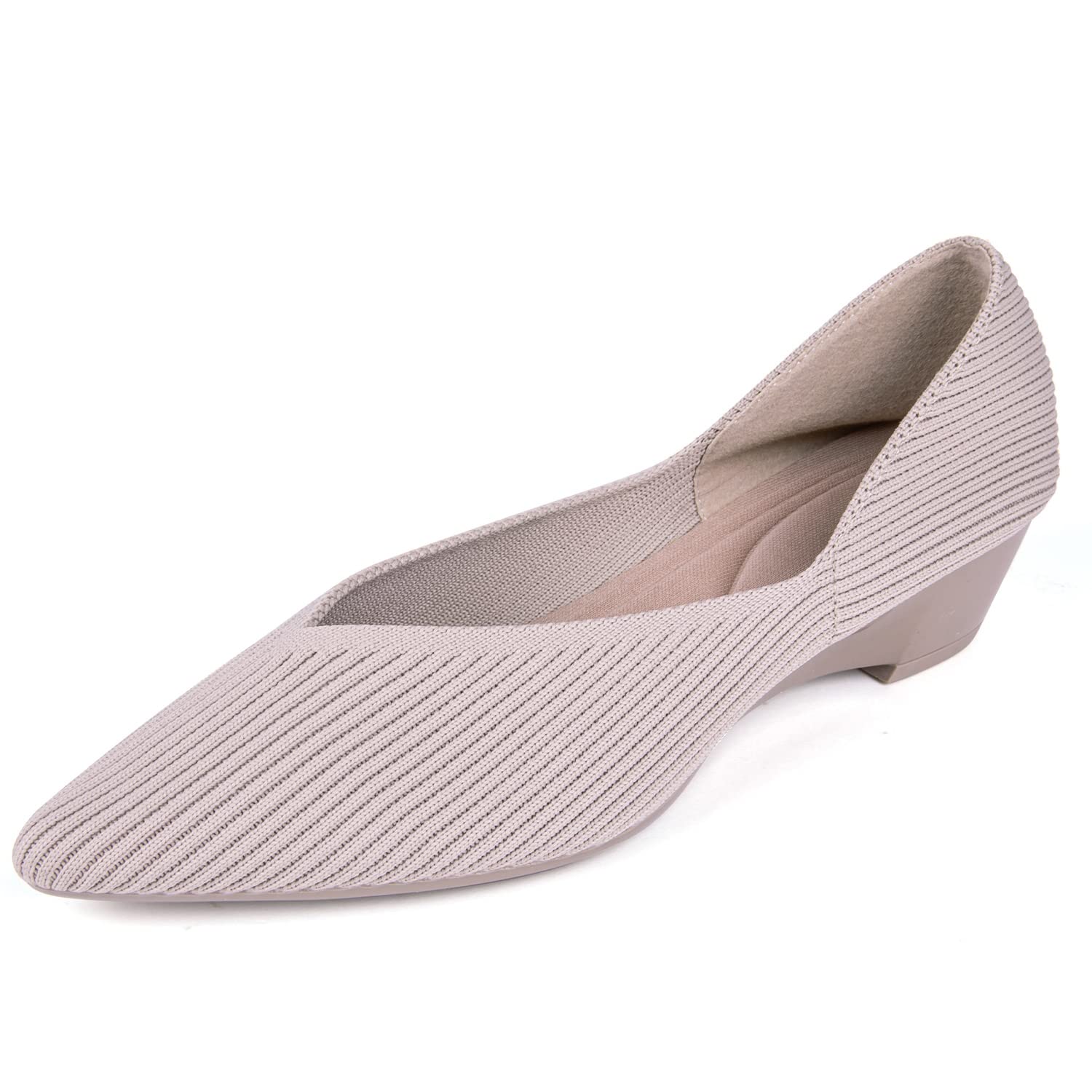 KBZone Women's Pointed Toe Pumps - Comfortable Low Heel Dress Shoes for Work, Office & Special Occasions