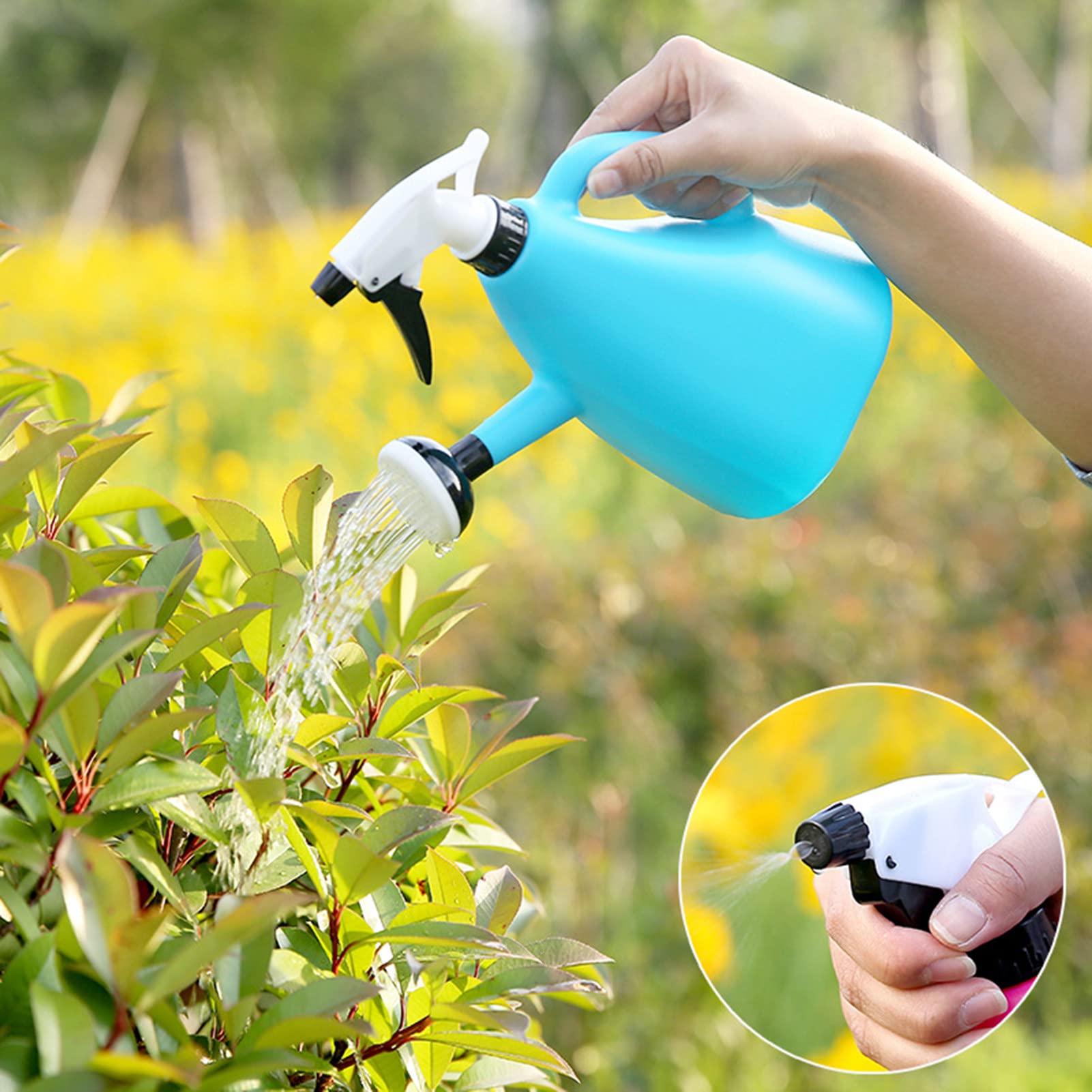 Adjustable Rotating Nozzle Watering Can for Indoor & Outdoor Plants - Blue PP Multifunctional Gardening Sprayer for Home Use | Perfect for Houseplants, Flowers, Balcony Gardens & Small Greenhouses