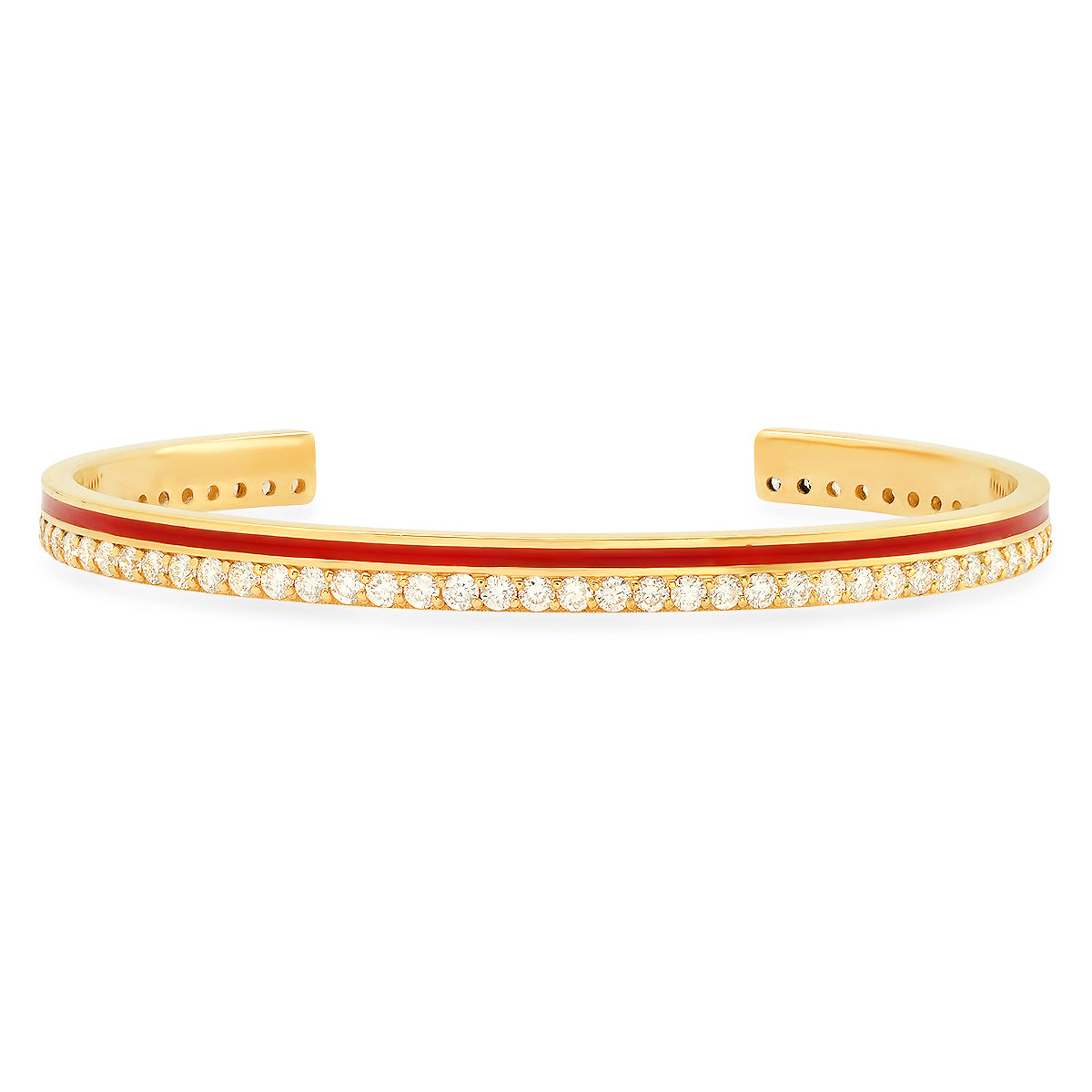Diamond Enamel Cuff Bracelet for Women - Elegant Fashion Jewelry Gift for Birthday, Anniversary & Special Occasions | Perfect for Parties, Weddings & Date Nights