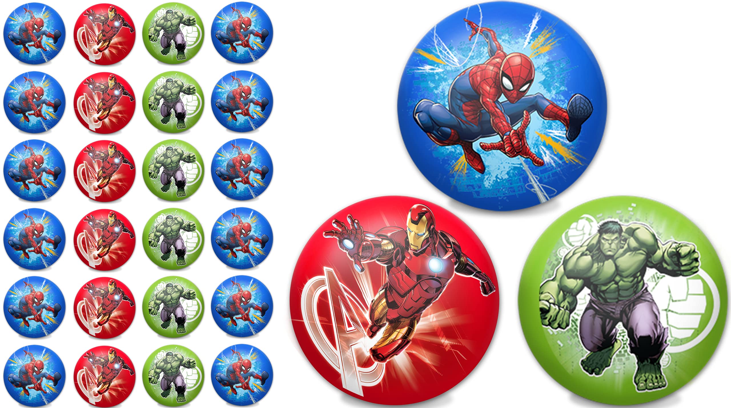 Marvel Avengers Squeeze Stress Balls (24-Pack) - Spiderman, Hulk & Ironman Soft Foam PU Stress Relief Toys for Kids & Adults | Anxiety Relief, Office Desk Toys, Party Favors & Sensory Play DEF-6902-24