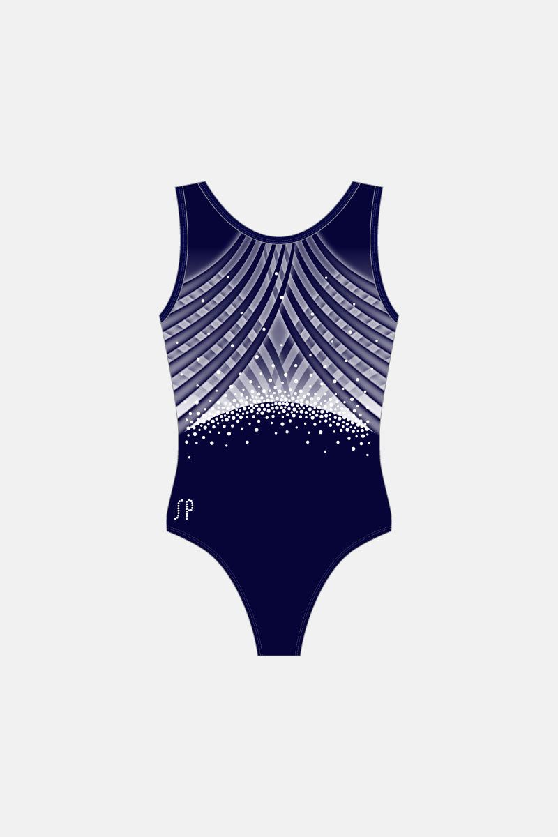 Navy Azia SLS Leotard - Women's Dance Gymnastics Leotard with Long Sleeves for Ballet, Yoga & Performance