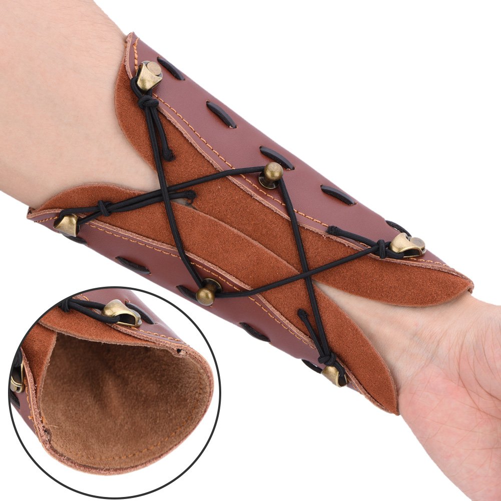Leather Archery Arm Guards - Adjustable Forearm Protector for Bow Shooting, Hunting & Target Practice | Portable & Safe Arm Strap for Men & Women | Ideal for Outdoor Sports, Archery Training & Hunting Gear