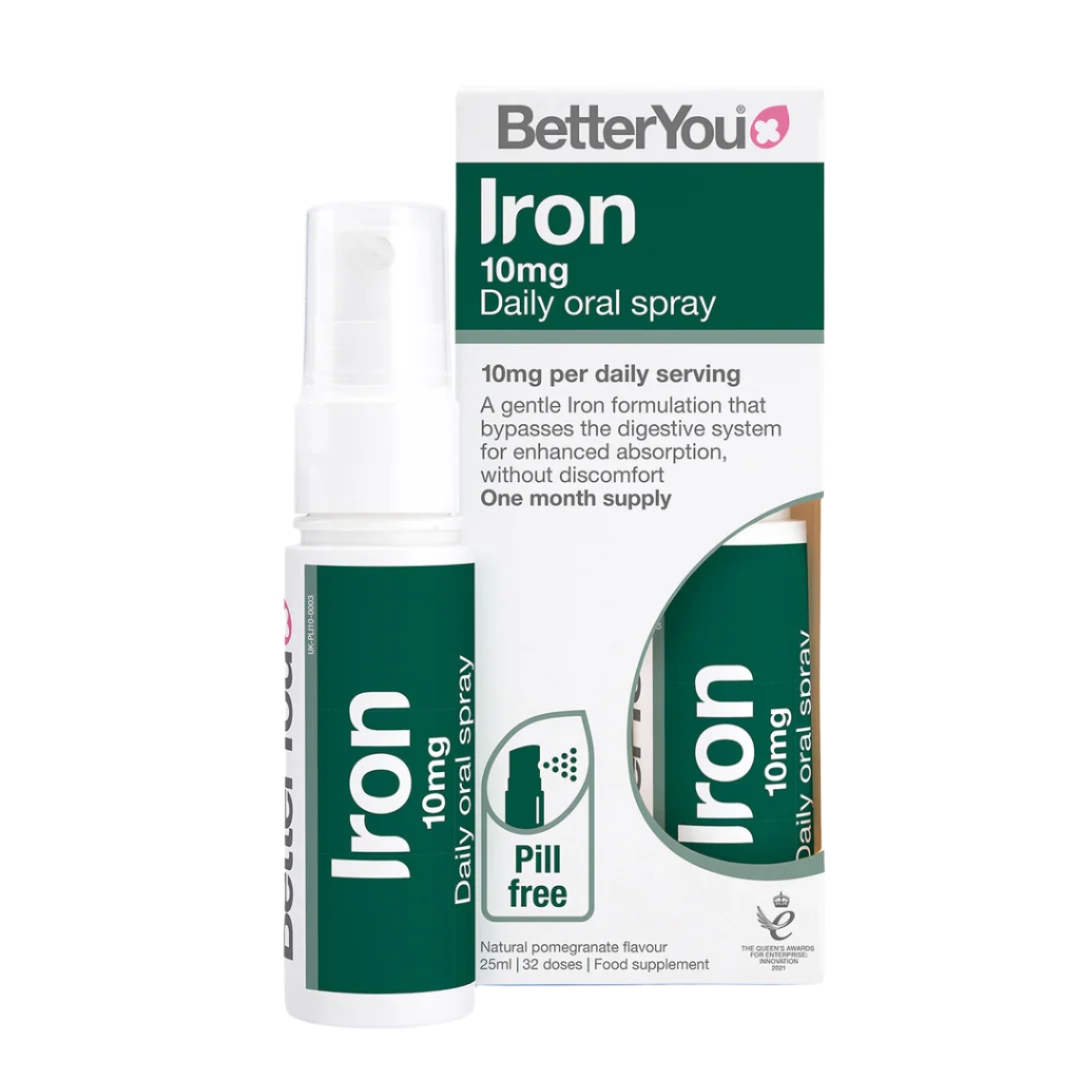 BetterYou Iron 10 Daily Oral Spray - 25ml Liquid Iron Supplement for Energy & Vitality - Supports Healthy Blood & Immune System - Perfect for Active Lifestyles & Vegan Diets