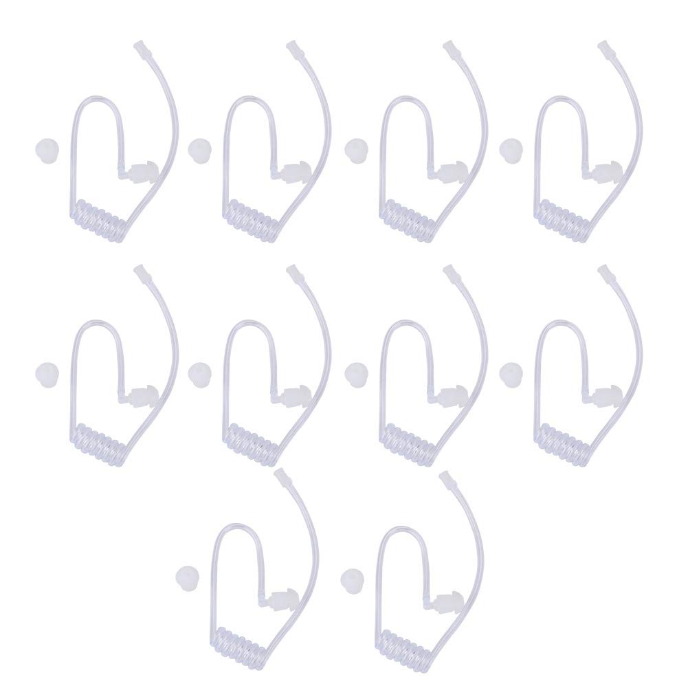 10Pcs Acoustic Coil Tube Replacement for Two Way Radios Headset - Compatible with Motorola & Kenwood Walkie Talkie Earpieces - Durable Communication Accessories for Security, Construction & Outdoor Activities